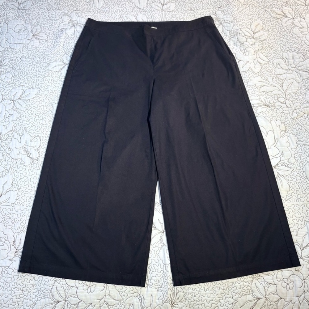 Eileen Fisher cropped wide leg pants cotton size L / large / chic and minimalist